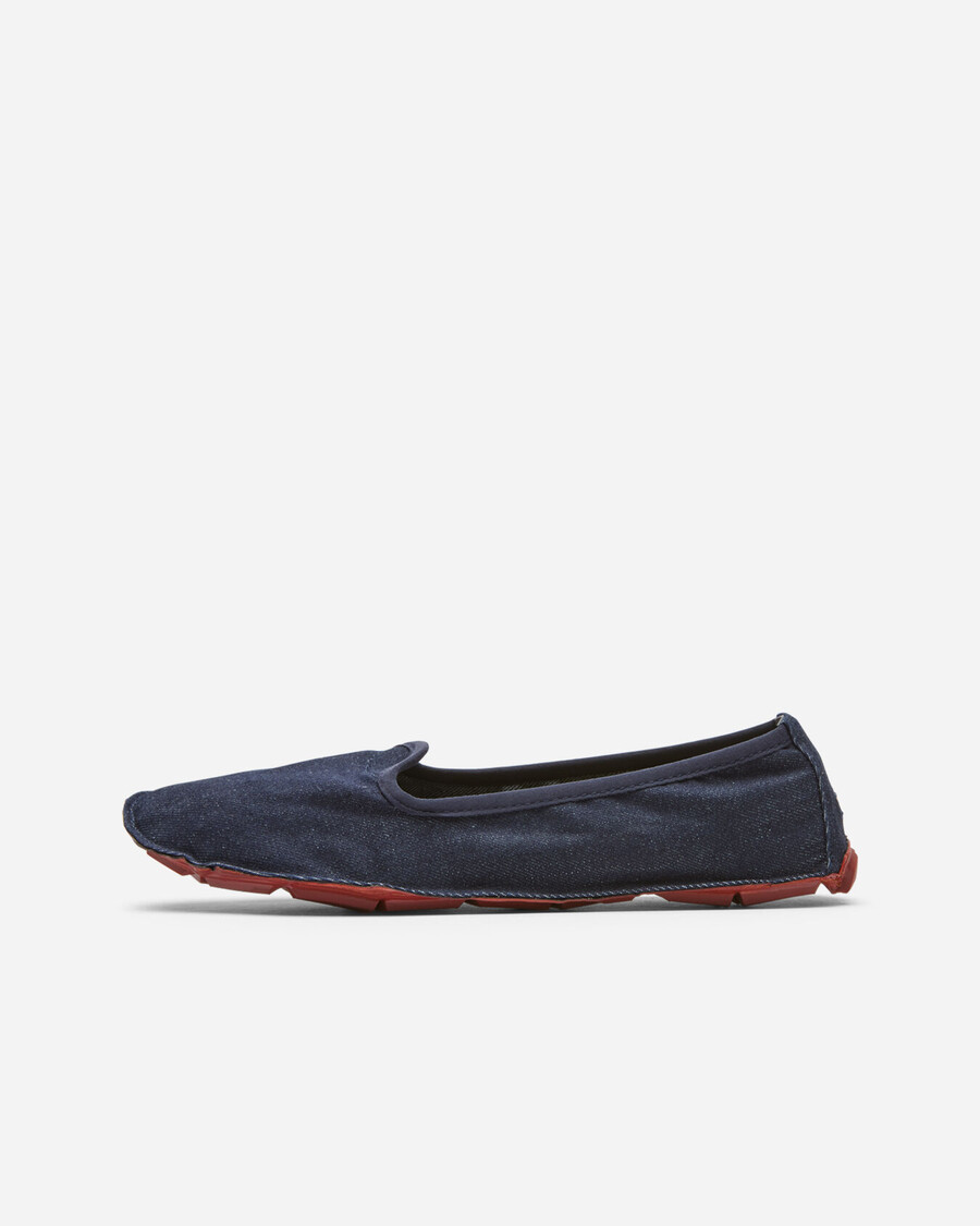 one quarter jeans donkerblauw baksteenrood