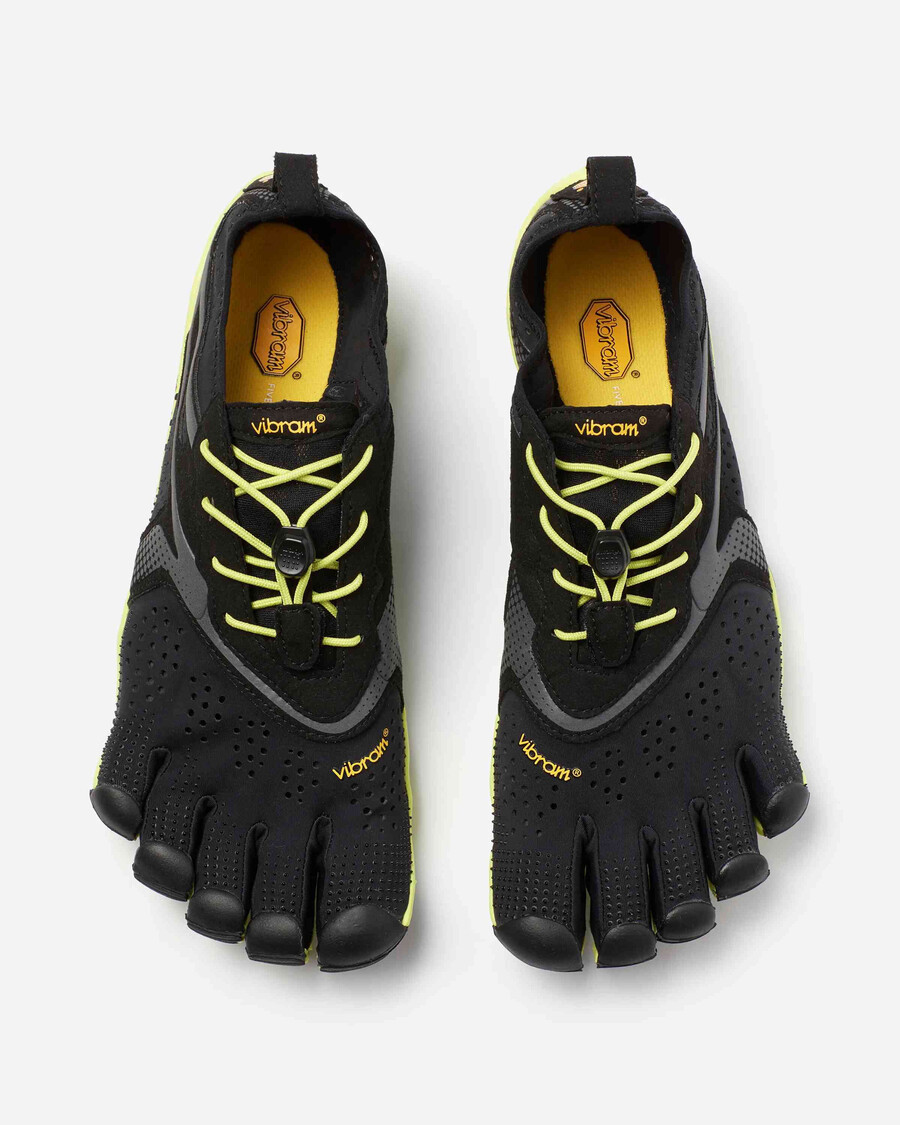 v-run herenschoenen zwartgeel