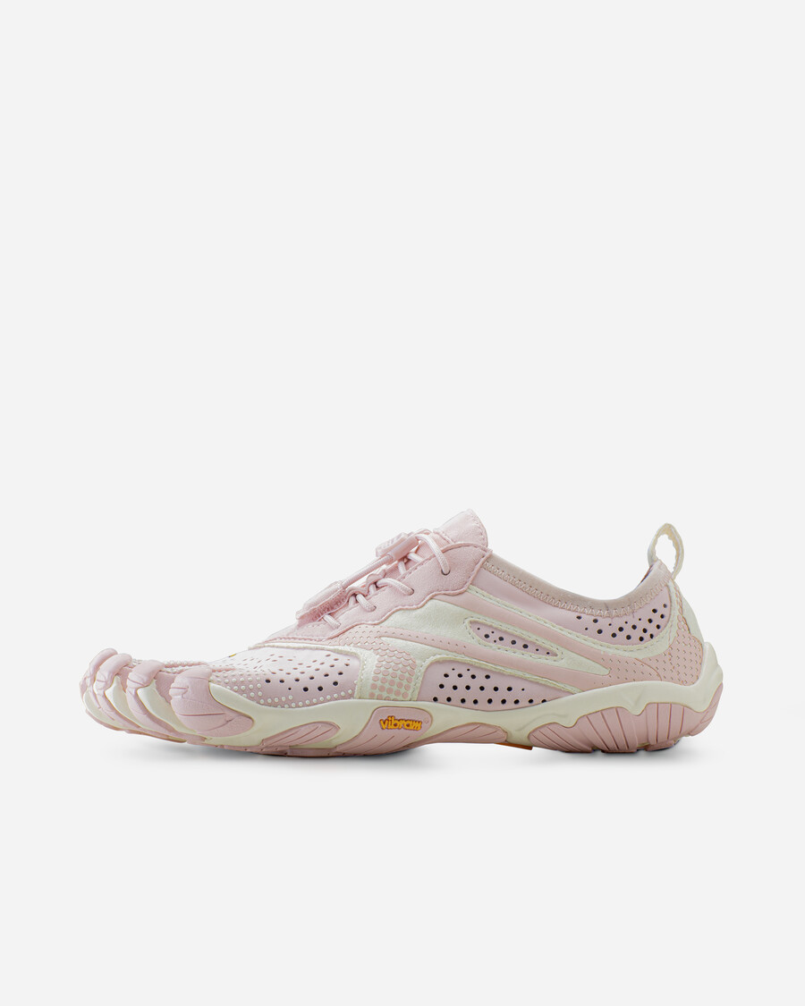 v-run damesschoenen in stoffig roze