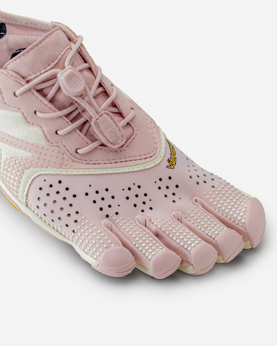 v-run damesschoenen in stoffig roze